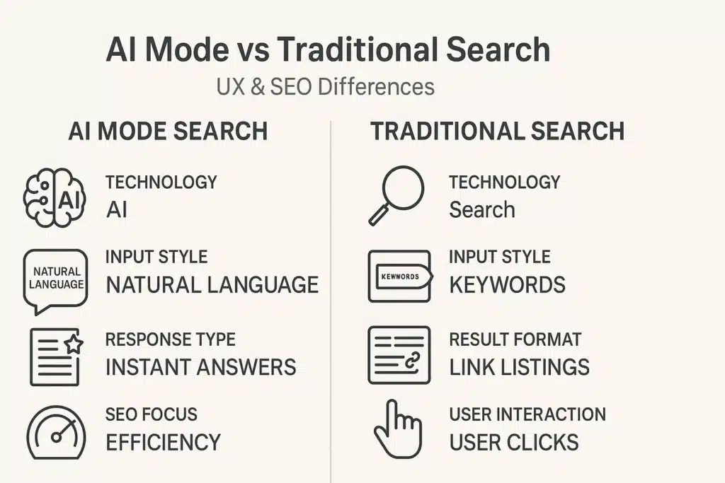 AI Mode vs Traditional Search