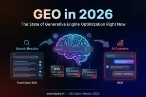 GEO 2026 state report infographic showing AI search trends benchmarks and platform insights